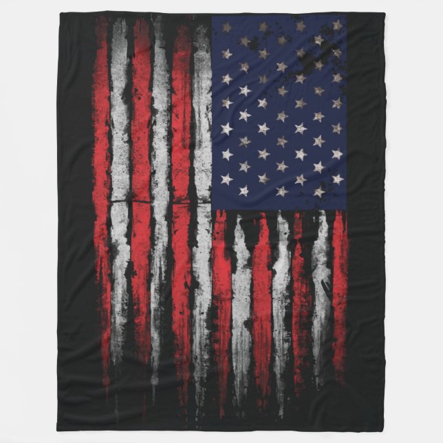 Grunge U.S.A.-flagga Fleecefilt (Framsidan)