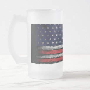 Grunge U.S.A.-flagga Frostat Ölglas
