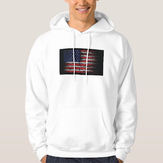 Grunge U.S.A.-flagga Hoodie (Framsida)