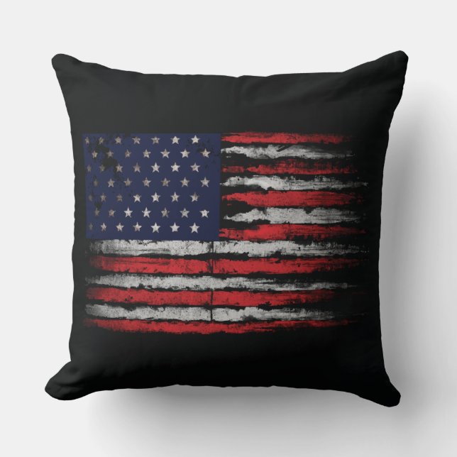 Grunge U.S.A.-flagga Kudde (Framsida)