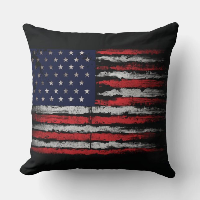 Grunge U.S.A.-flagga Kudde (Framsida)