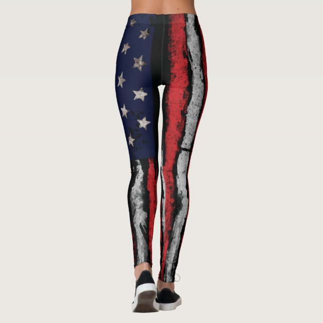Grunge U.S.A.-flagga Leggings (Baksida)