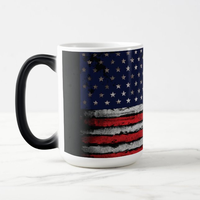 Grunge U.S.A.-flagga Magisk Mugg (Vänster)