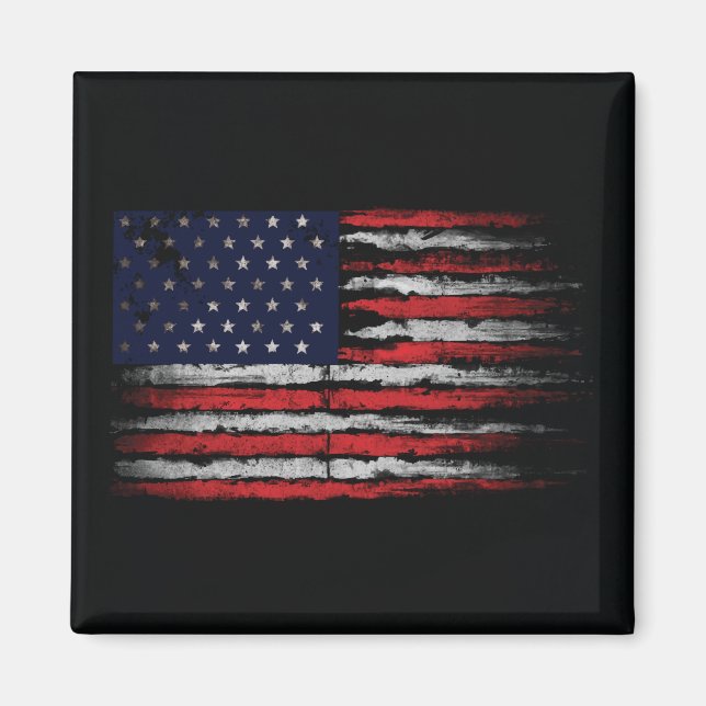 Grunge U.S.A.-flagga Magnet (Framsidan)
