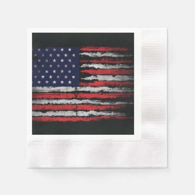 Grunge U.S.A.-flagga Pappersservett (Framsidan)