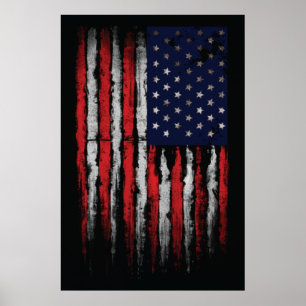 Grunge U.S.A.-flagga Poster