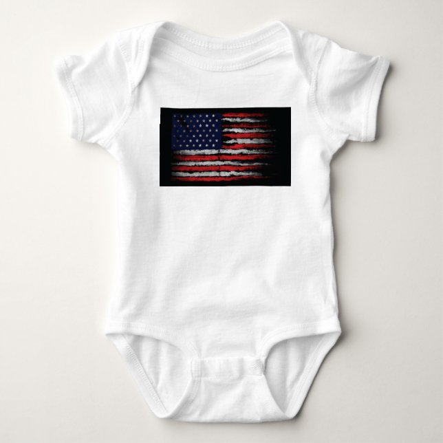 Grunge U.S.A.-flagga T Shirt (Framsida)
