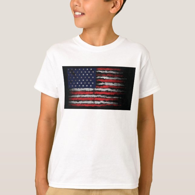 Grunge U.S.A.-flagga T Shirt (Framsida)