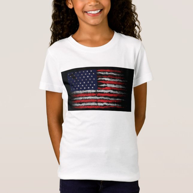 Grunge U.S.A.-flagga T Shirt (Framsida)