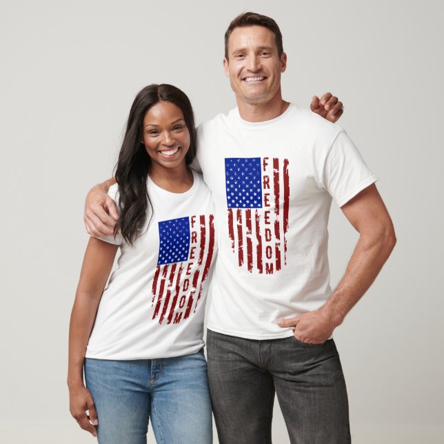 Grunge U.S. Freedom Flagga T Shirt (Unisex)