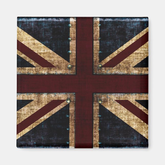 grunge UK flagga magnet (Framsidan)