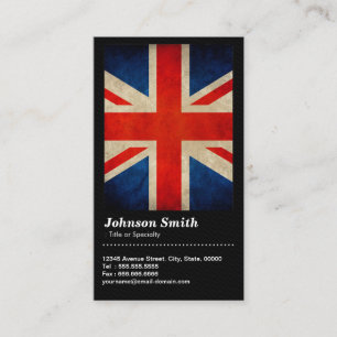 Grunge Underbar Britain Flagga Union Jack - QR-kod Visitkort