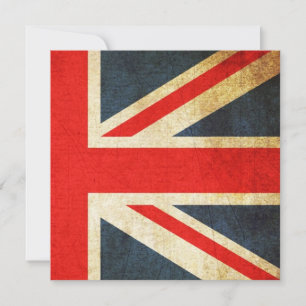 Grunge Union Jack Anpassningsbar Call (Square) Inbjudningar