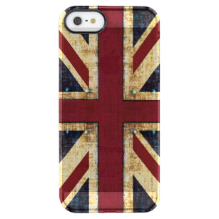 Grunge Union Jack British flagga Clear iPhone SE/5/5s Skal