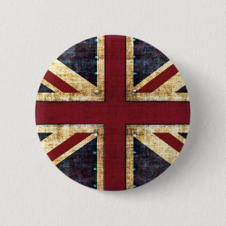 Grunge Union Jack - klassisk Knapp
