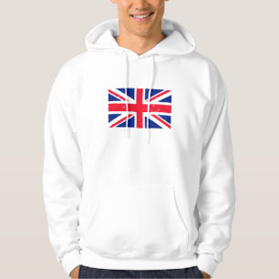 Grunge Union Jack of Underbar Britain Tröja Med Luva