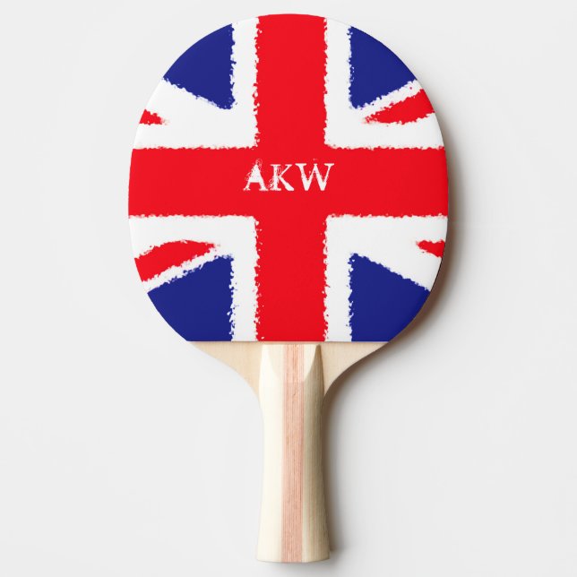 Grunge Union Jack Personlig Pingisracket (Framsidan)