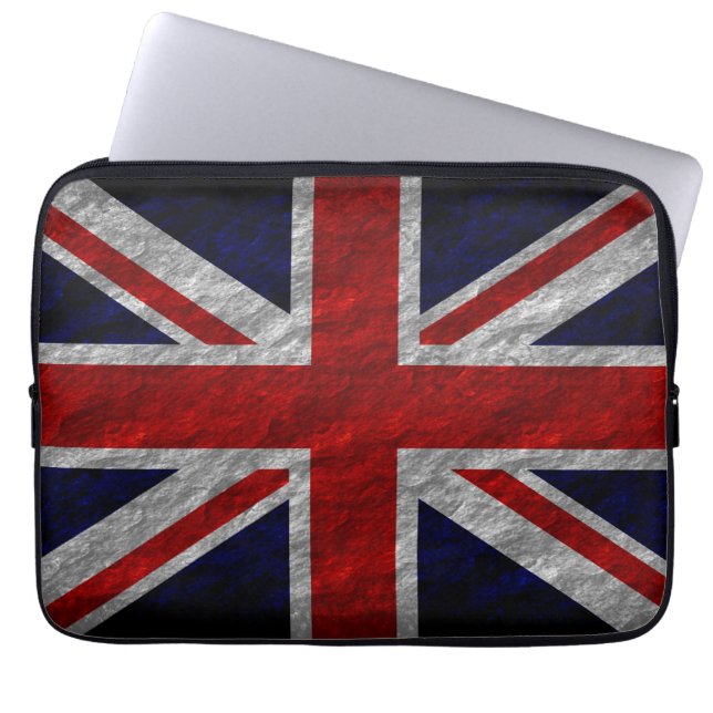 Grunge United Kingdom Flagga 2 Laptop Fodral (Framsidan)