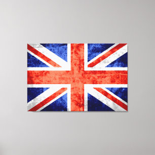 Grunge United Kingdom Flagga 3 Canvastryck