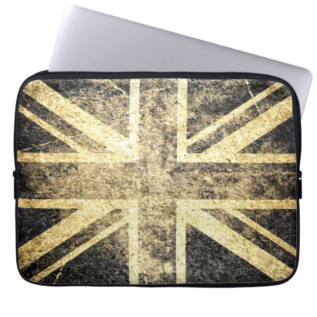 Grunge United Kingdom Flagga 4 Laptop Sleeve (Framsidan)