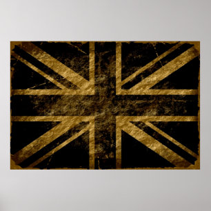 Grunge United Kingdom Flagga 4 Poster