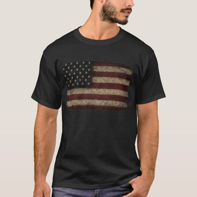 Grunge US Flagga 1 T Shirt (Framsida)