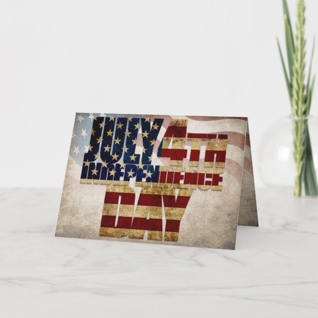 Grunge USA 4 juli självständighetsgrafik Kort (Framsida)