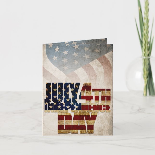 Grunge USA 4 juli självständighetsgrafik Kort (Framsida)