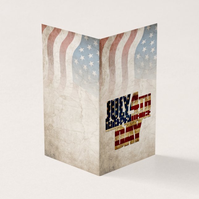 Grunge USA 4 juli självständighetsgrafik Kort (Utsida)
