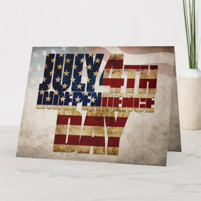 Grunge USA 4 juli självständighetsgrafik Kort (Framsida)