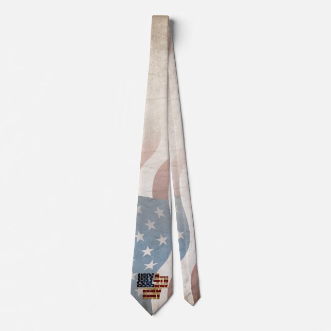 Grunge USA 4 juli självständighetsgrafik Slips (Framsida)