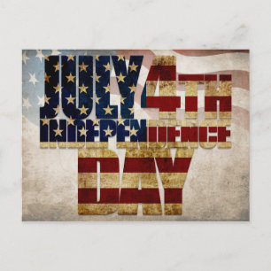 Grunge USA 4 juli självständighetsgrafik Vykort