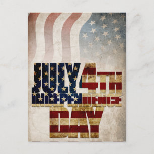 Grunge USA 4 juli självständighetsgrafik Vykort