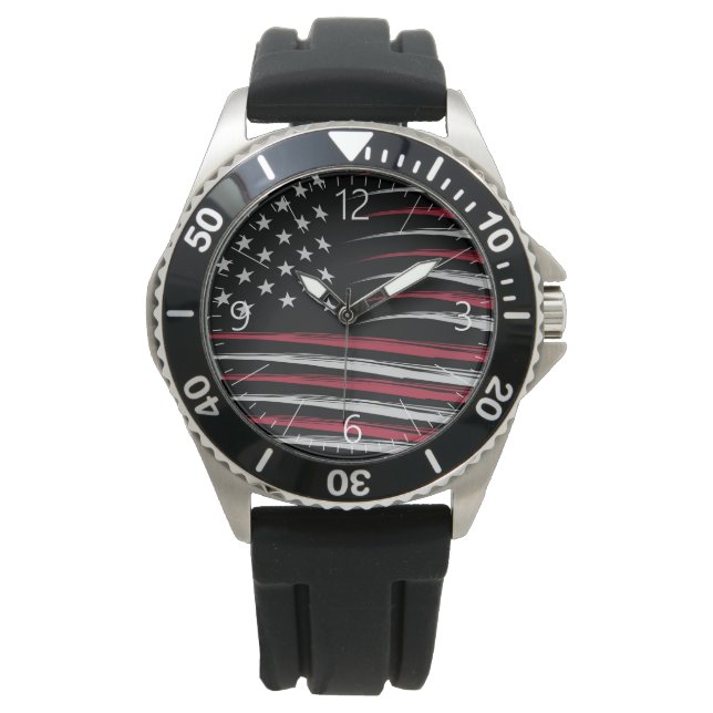 Grunge USA flagga Armbandsur (Framsida)