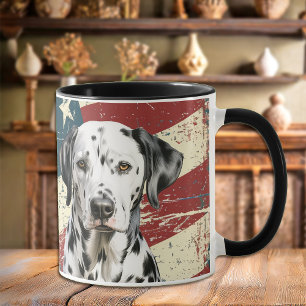 Grunge USA flagga Dalmatian Hund Mugg