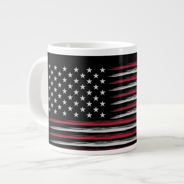Grunge USA flagga Jumbo Mugg (Framsida vänster)
