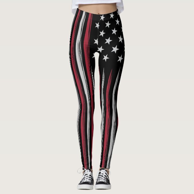 Grunge USA flagga Leggings (Framsida)