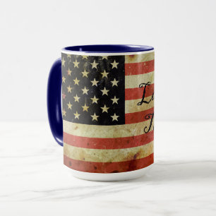 Grunge USA Flagga Mugg Landet det Fria