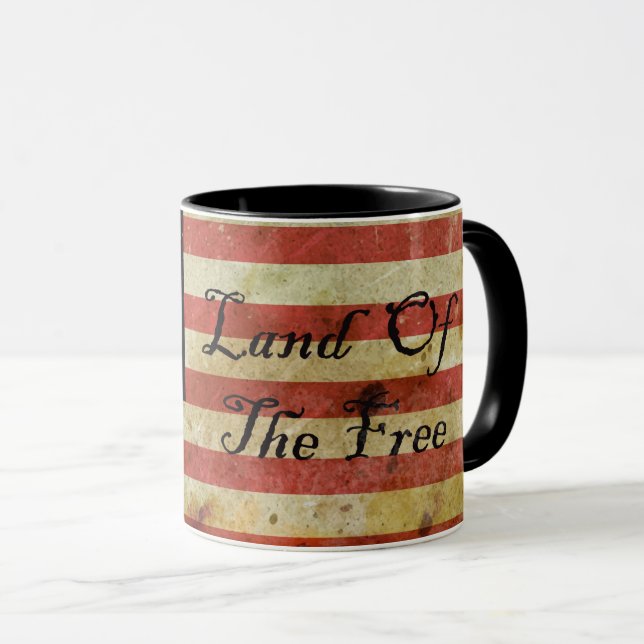 Grunge USA Flagmugg Landet fria Mugg (Framsida höger)
