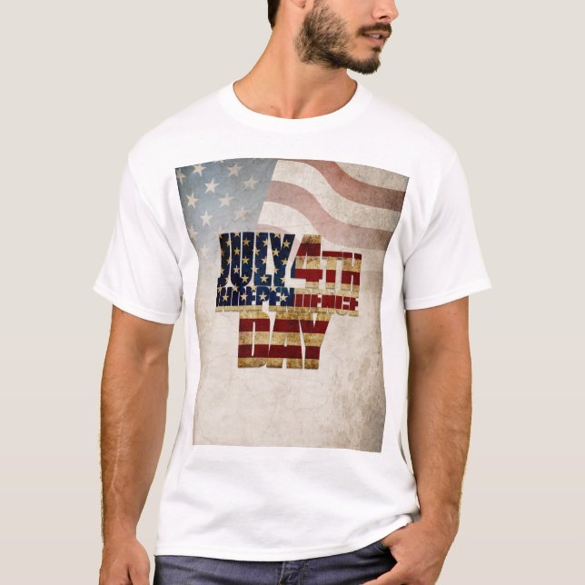 Grunge USA:s 4:e självständighetsgrafik juli T Shirt (Framsida)