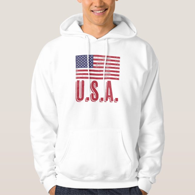 "Grunge"-utseende i Förenta staternas flagga Hoodie (Framsida)