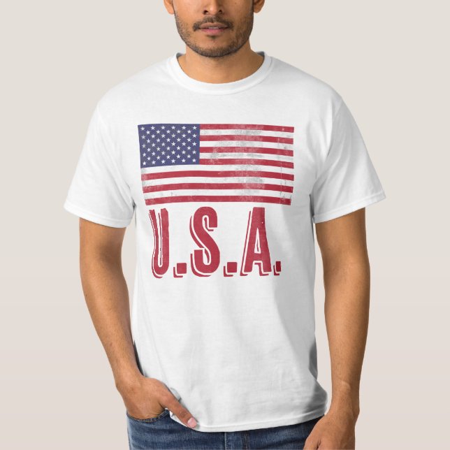 "Grunge"-utseende i Förenta staternas flagga T Shirt (Framsida)