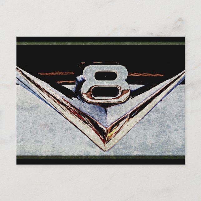 Grunge V8 Big Block Emblem Vykort (Framsida)