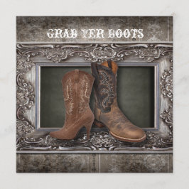 Grunge västern country cowboy bröllop meddelande