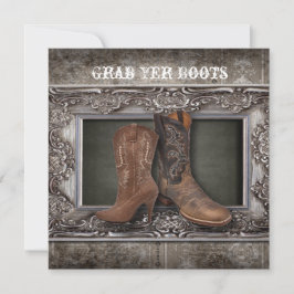 Grunge västern country cowboy bröllop meddelande