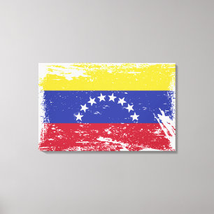 Grunge Venezuela Flagga Canvastryck