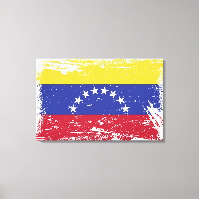 Grunge Venezuela Flagga Canvastryck (Framsida)