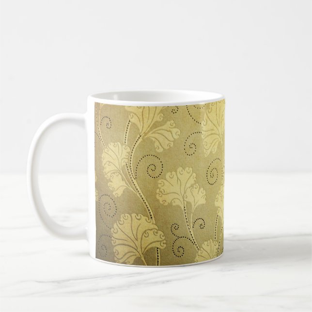 Grunge vintage-blomman mönster. kaffemugg (Vänster)