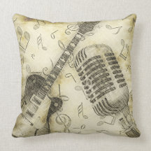 Grunge Vintage Gitarr Mikrofon Kudde