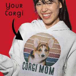 Grunge Vintage Nedsliten Husdjursfoto Corgi Hund M T Shirt